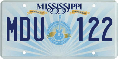 MS license plate MDU122