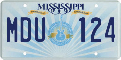 MS license plate MDU124