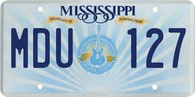 MS license plate MDU127