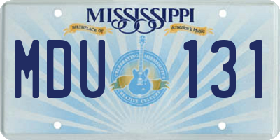 MS license plate MDU131
