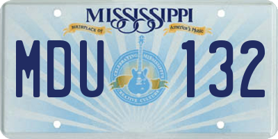 MS license plate MDU132