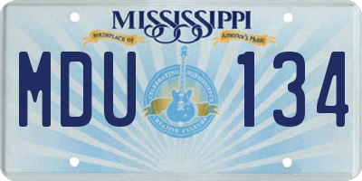 MS license plate MDU134