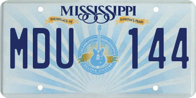 MS license plate MDU144