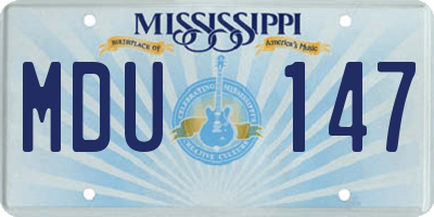 MS license plate MDU147