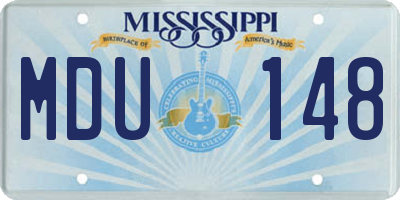 MS license plate MDU148