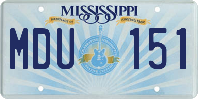 MS license plate MDU151