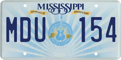 MS license plate MDU154