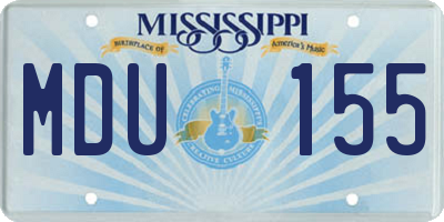 MS license plate MDU155