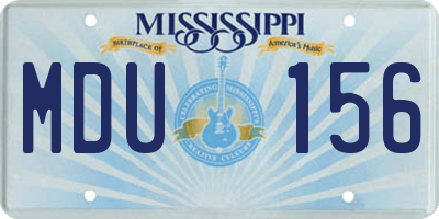 MS license plate MDU156