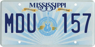 MS license plate MDU157