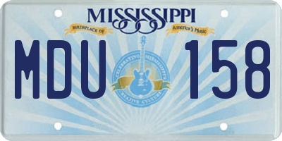 MS license plate MDU158
