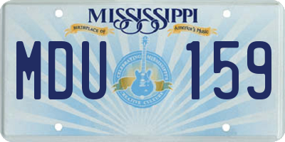 MS license plate MDU159