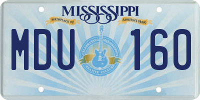MS license plate MDU160