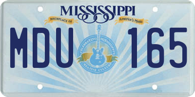 MS license plate MDU165