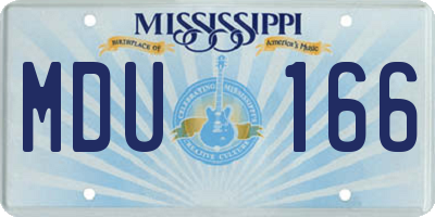 MS license plate MDU166