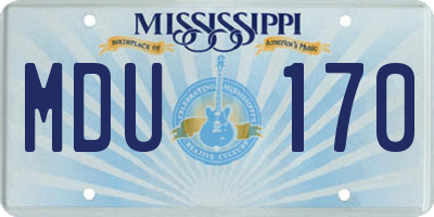 MS license plate MDU170