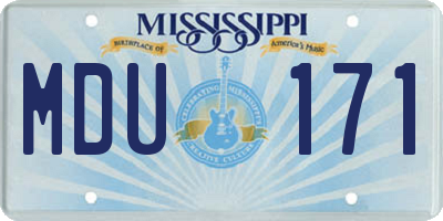 MS license plate MDU171