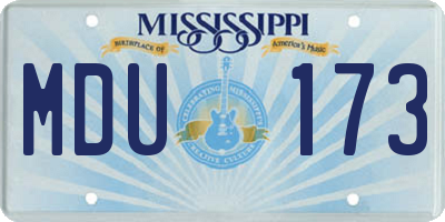 MS license plate MDU173