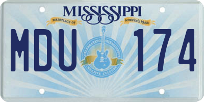 MS license plate MDU174