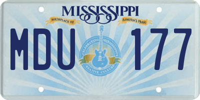 MS license plate MDU177