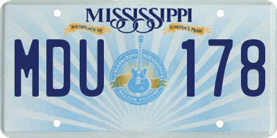 MS license plate MDU178