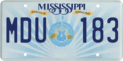 MS license plate MDU183