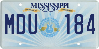 MS license plate MDU184