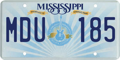 MS license plate MDU185