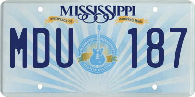 MS license plate MDU187