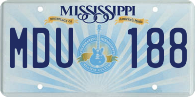 MS license plate MDU188
