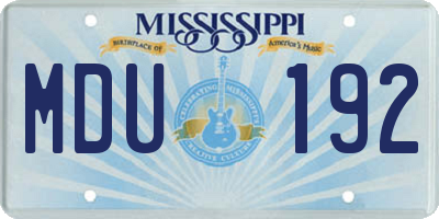 MS license plate MDU192