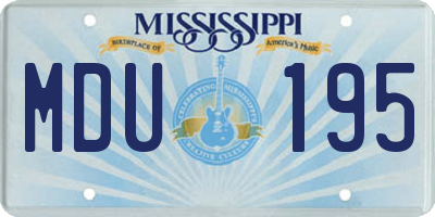 MS license plate MDU195