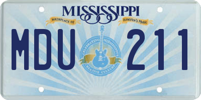 MS license plate MDU211