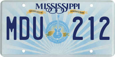 MS license plate MDU212