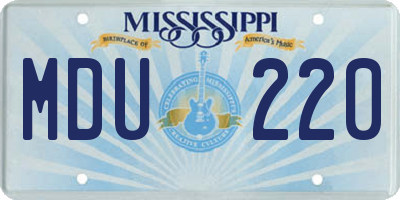 MS license plate MDU220