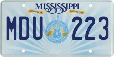 MS license plate MDU223