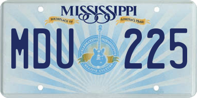 MS license plate MDU225
