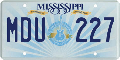 MS license plate MDU227