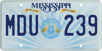 MS license plate MDU239