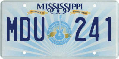 MS license plate MDU241