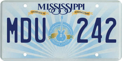 MS license plate MDU242