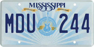 MS license plate MDU244