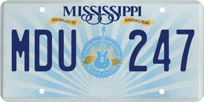 MS license plate MDU247