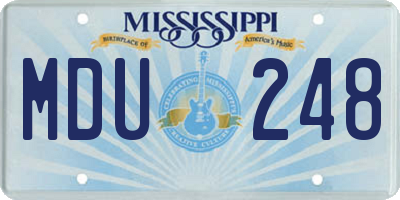 MS license plate MDU248