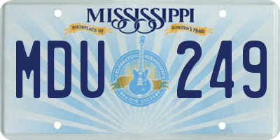 MS license plate MDU249