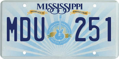 MS license plate MDU251