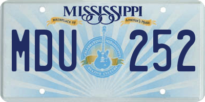 MS license plate MDU252