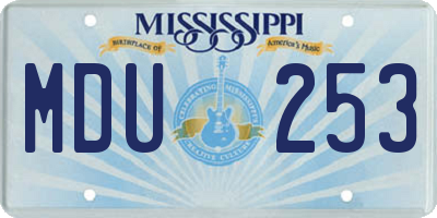 MS license plate MDU253