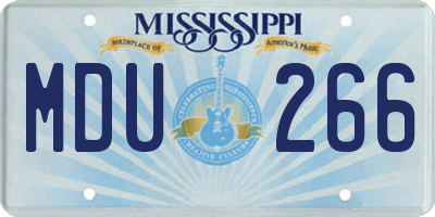 MS license plate MDU266