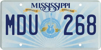 MS license plate MDU268